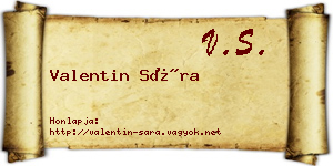 Valentin Sára névjegykártya